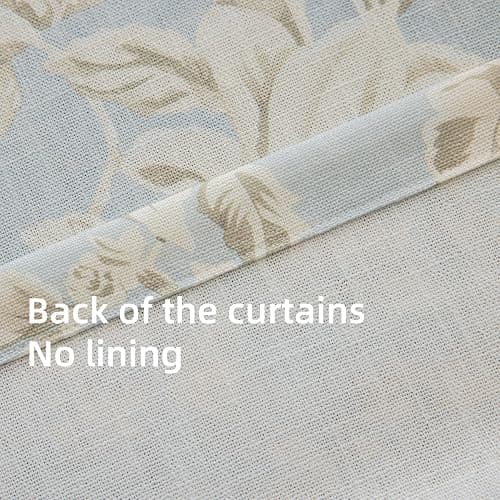 VisionaryHomeDesign Blue Floral Curtains, Memory Trained, French Country, Light Filtering,for Office，Game Room，Doors 2Panels (Blue, 50" W x 96" L) thumbnail 7