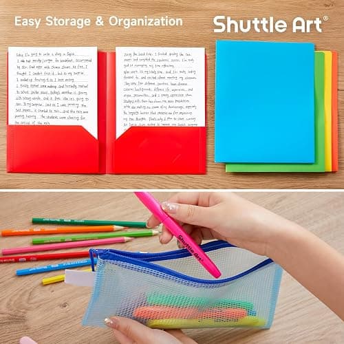 Shuttle Art 102 PCS Back to School Supplies Kit, School Supply Box for Grades K-5, School Supplies for Kids and Students, Including Pencils, Pens, Markers, Erasers, Notebooks, Folders and More thumbnail 5