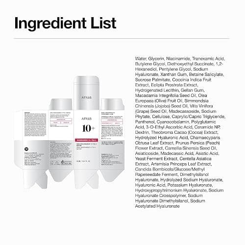 Anua Niacinamide 10 + TXA 4 Serum, Korean Skincare, 1.01 fl.oz | Dark Spot Care, Hyaluronic Acid, Tranexamic Acid, Lightweight & Hydrating All-in-One Daily Facial Serum for Glass Skin thumbnail 9