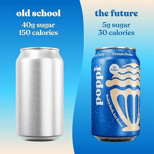 Poppi Prebiotic Soda, Cream Soda, 12 Oz, 12 Pack thumbnail 5