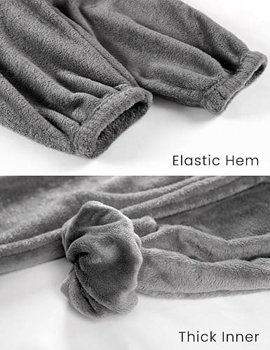 Lentta Women's Fleece Pajama Pants Casual Fuzzy Warm Sleep Bottoms Drawstring Elastic Waist with Pockets thumbnail 4