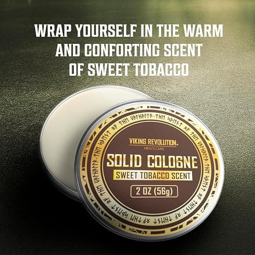 Viking Revolution Sweet Tobacco Solid Cologne for Men - 2 Oz Balm Perfume - Travel Wax (1 Pack) thumbnail 4