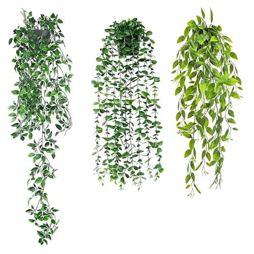 alwaiiz 3 Pièces Plante Artificielle Tombante avec Pot, Fausse Plante Tombante, Décoration végétale Verte Convient pour Chambres, Balcons, Jardins et Mariages - Image 1