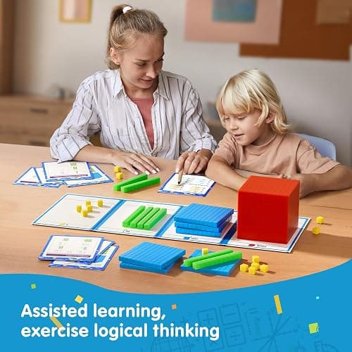 TOMMYHOME Base Ten Blocks with Place Value Chart - Math Manipulatives for Kids.Counting Blocks for Math to Help Educate Kindergarten Teachers. thumbnail 2