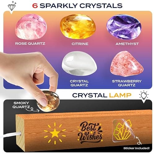 Gamerside Gemstone Dig Kit & Display Crystal Night Light for Kids, Dig Up 6 Genuine Rocks and Minerals, Gem Digging Kit for Kids Age 6-12, Educational Science Kit Birthday Gifts for Boys and Girls thumbnail 7