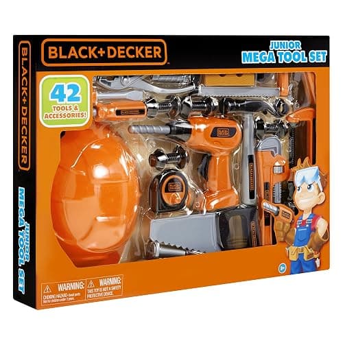 BLACK+DECKER Junior Kids Tool Set - Mega Tool Set with 42 Tools & Accessories! Role Play Tools for Toddlers Boys & Girls Ages 3 Years Old and Above, Includes Helmet! (58505) thumbnail 3