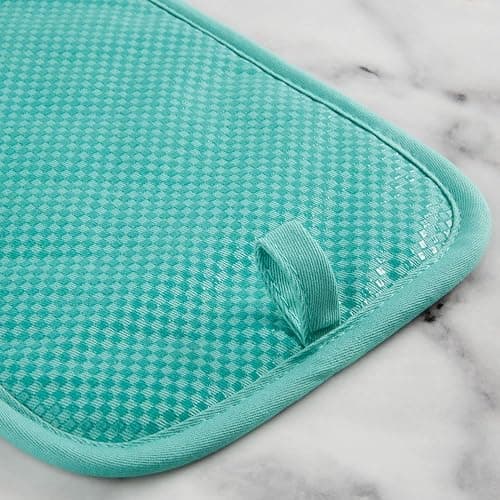 KitchenAid Gingham Pot Holder 2-Pack Set, Aqua Sky, 7"x10" thumbnail 4