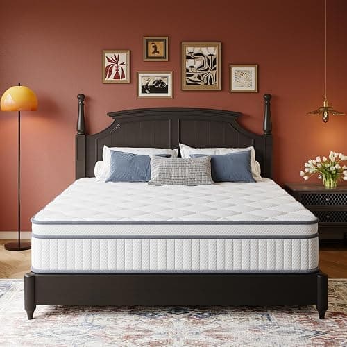 Gsleepee King Size Mattress, 12 Inch King Mattress in a Box, Innerspring Hybrid with Cooling Gel Memory Foam and Individually Wrapped Coils for Pressure Relief & Superior Support, Medium Firm thumbnail 6