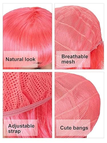 9 Pieces Short Bob Hair Wigs Multicolored Cosplay Costume Wig Daily Party Hairpiece for Women Girls (Orange, Green, Violet, White, Blue, Pink, Red, Yellow, Sky Blue) - Orange, Green, Violet, White, Blue, Pink, Red, Yellow, Sky Blue thumbnail 7