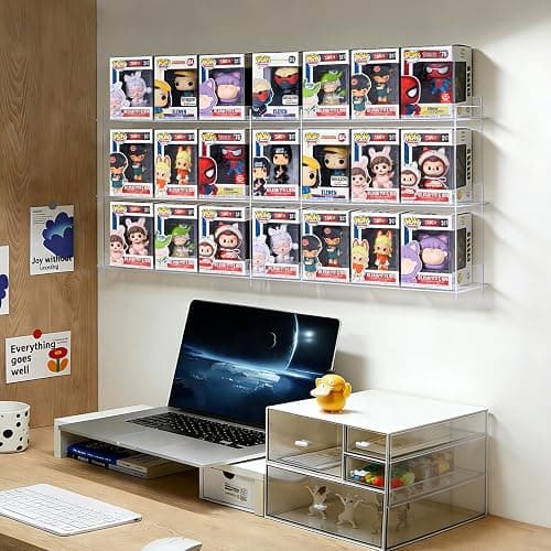 HONTUU Wall Display Shelf for Funko Pop Figure Cases in Box | Clear Acrylic Stackable Shelves, Display Organizer for Action Figures Perfect for Bedrooms, Home Offices， and Living Rooms thumbnail 5