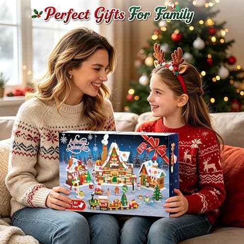 INSOON Advent Calendar 2026 Gingerbread House Mini Building Set with Lights | 24 Days Countdown Christmas Village Building Blocks with Xmas Tree Train, Holiday Gift for Adults Girls Boys Ages 12+ thumbnail 9