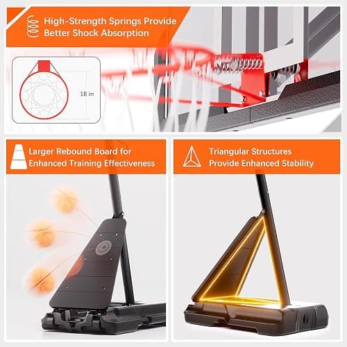 Feelwin Basketball Hoop Outdoor System with 10ft Height Adjustable, 45/48in Steel Frame Backboard Basketball Goal Court System, Portable Hoop for Youth and Adults in Driveway Backyard Pool Play thumbnail 6