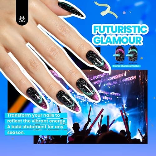 Beetles Cat Eye Gel Nail Polish Set-36 Colors Red Purple Brown Green Burgundy Magnetic Gel Nail Polish with Base Gel Glossy Matte Top Coat Magnet,Soak off UV Nail Gel DIY Nail Art Gift for Women thumbnail 6