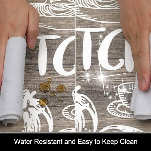 HEBE Kitchen Mats for Floor Set of 2 Thick Anti Fatigue Mat for Cushioned, Waterproof Non-Slip Rugs Comfort Standing Chef Mat for Kitchen Sink, Laundry Room, Farmhouse Home Decor, Brown thumbnail 6