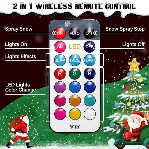 TCFUNDY Snow Machine with 9 LED Lights, 600W Snow Making Machine with 12 Color Lights Effect Snowflake Maker for Christmas Wedding Kids Party Stage with Remote Control thumbnail 5