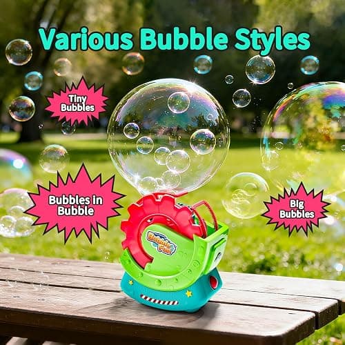 Bubble Machine for Toddlers Kids & Pets, with 8oz Safe Solution, Extra Large & Bubbles in Bubble Maker, Children & Pets Dog Toys Gift, Indoor/Outdoor Birthday Wedding Party Bubble Blower thumbnail 3