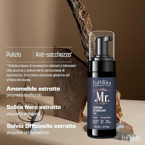 Euphidra - Mr. Schiuma Detergente Viso, Detersione Delicata per Pelli Sensibili e Miste, Formula Leggera, Morbida e Idratante a Base di Tensioattivi, Flacone Riciclato, 175 ml thumbnail 2