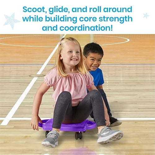 hand2mind Red Heavy-Duty Indoor Scooter Board with Handles, Floor Scooter, Sit Down Scooter, Gym Activities for Kids, Indoor Recess Games, Sport Scooters, Physical Education Equipment, Gross Motor Toy thumbnail 6