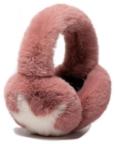 Bagkeak Fuzzy Earmuffs for Women Foldable Trendy Star Pattern Ear Covers Plush Headband Outdoor Windproof Cute Ear Warmers thumbnail 2