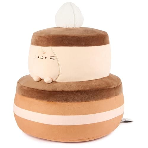 GUND Pusheen Chocolate Cake Squisheen, Squishy Toy, Collectible Plush Toy, Dessert Plush, Cat Stuffed Animal for Ages 8 and Up, Brown, 11” thumbnail 3