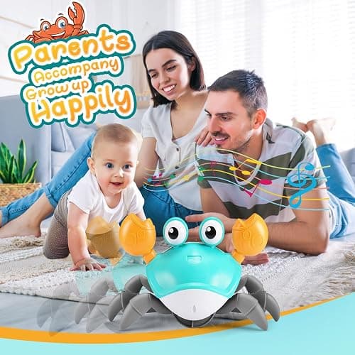 Adeokay Crabe Qui Marche Bebe, Jouet Bebe 1 2 an Cadeau Pâques Enfant 1 2 Ans Jouet Enfant 1 2 Ans Garcon Fille Jouets D'éveil Musicaux Jeu Jouet Bebe 3-6-12 Mois Idée Cadeau Bébé Linkimals thumbnail 2