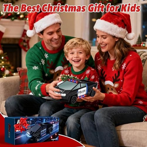 Remote Control Car Toys, 1:20 Police Theme RC Truck with Flashing LED Lights and Loadspace, 2.4 GHz Rechargeable Racing RC Cars Vehicle Toys for Kids Boys Girls 3 5 7 10, Christmas Birthday Gift thumbnail 2