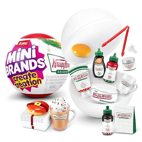Mini Brands Create Krispy Kreme Holiday Series 1 Capsule by ZURU, Licensed Mini Collectibles, Mystery Blind Packaging, Crafts, Resin Play, Replica Food, NOT Edible, 14+ - Image 1