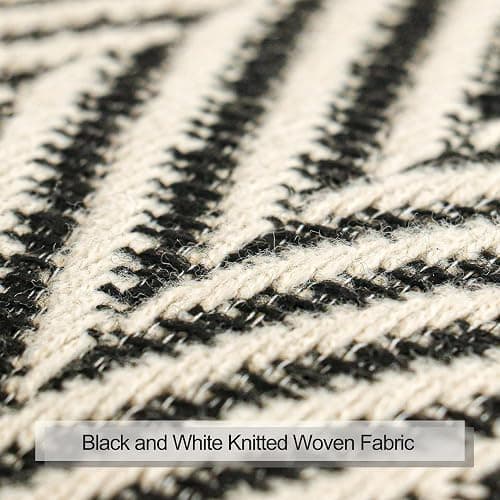 Jonhier Black White Chevron Square Throw Pillow Cover, Boho Farmhouse Geometric Pattern Cushion Cover, Mid Century Accent Decorative Pillowcase for Sofa Couch Bedroom Living Room, 18 x 18 inch thumbnail 5