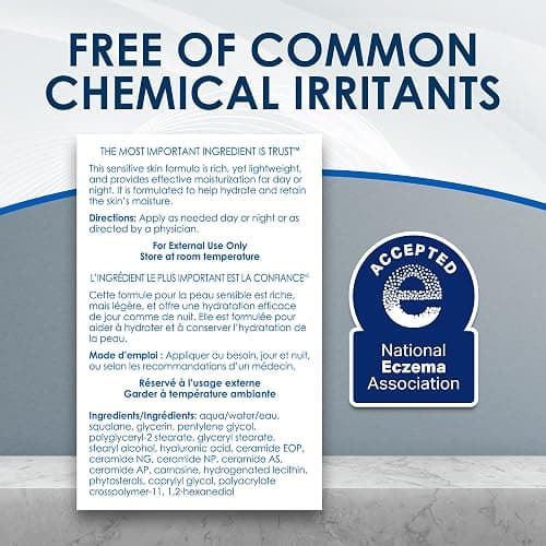 Vanicream Daily Facial Moisturizer With Ceramides and Hyaluronic Acid - Formulated Without Common Irritants for Those with Sensitive Skin, 3 fl oz (Pack of 1) thumbnail 8