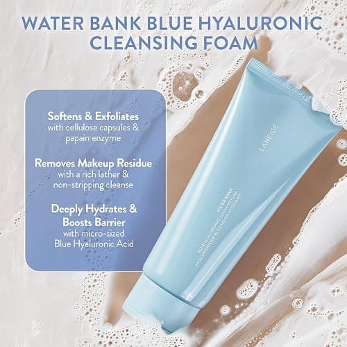LANEIGE Water Bank Cleansing Foam: Hydrating Face Wash and Makeup Remover with Hyaluronic Acid & Papain Enzyme for Smooth, Soft Skin thumbnail 3