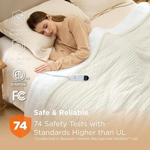 Bedsure GentleSoft Electric Blanket Full Size - Coconut White) thumbnail 5