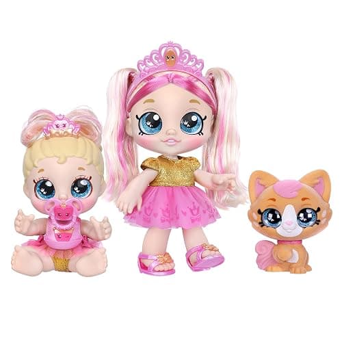 Kindi Kids Scented Sisters Pawsome Royal Family - Pre-School 10" Play Doll: Tiara Sparkles, 6.5" Baby Kindi: Teenie Tiara, and Kindi Pet: Prince Purrfection - Amazon Exclusive thumbnail 9