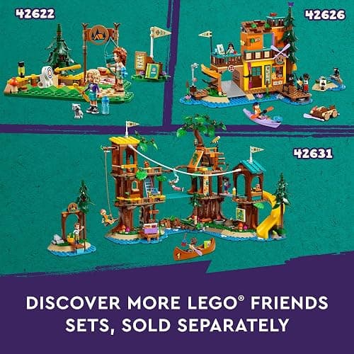 LEGO Friends Adventure Camp Cozy Cabins Camping Toy, Kids’ Nature Playset, Pretend Play Toy with 3 Mini Doll Characters and a Fox Toy Figure, Birthday Gift Idea for 7 Year Olds and Up, 42624 thumbnail 6