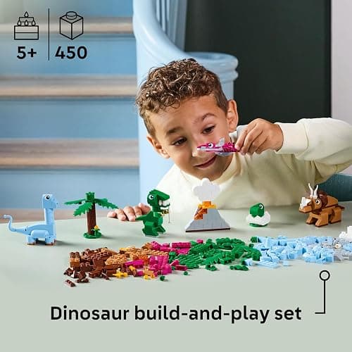 LEGO Classic Creative Dinosaurs Set, Building Toys for Kids, Assorted Bricks for Imaginative Play, Includes T. Rex, and Triceratops Dino Figures, Birthday Gift for 5 Plus Year Old Boys and Girls 11041 thumbnail 3
