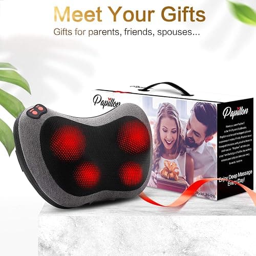 Papillon Shiatsu Back and Neck Massager with Heat, Deep Tissue Kneading,Electric Massage Pillow for Back,Shoulders,Legs,Foot,Body Muscle Pain Relief,Use at Home,Car,Office thumbnail 7