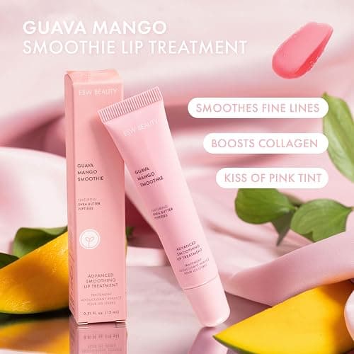 ESW Beauty Guava Mango Smoothie Lip Treatment - Light Pink Tint with Shea Butter, Peptides, Guava & Mango for Advanced Smoothing & Collagen Boost thumbnail 3