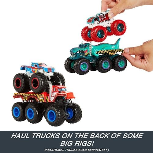 Hot Wheels Monster Trucks Big Rigs, 1:64 Scale Toy Truck with 6 Wheels, Haul or Tow Other Vehicles (Styles May Vary) thumbnail 5