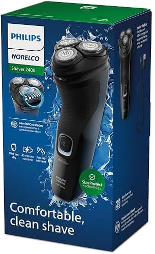 Philips Norelco Shaver 2400 Series, Wet and Dry Electric Shaver, Pop-up Trimmer, P-Cap, Deep Black, Model X3001/90 thumbnail 12