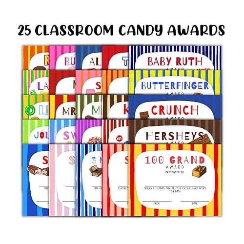 Candy Bar Classroom Awards Superlatives Certificates 25pk 8.5x11” Different Designs End of Year Most Likely to Best at Teacher for Students thumbnail 4