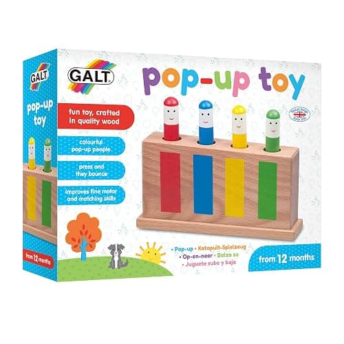 Galt Pop-Up Toy - Colourful Wooden Sensory Toy, Ages 12 Months Plus | Early Learning Cause and Effect Toy for Colour Recognition and Motor Skills Development, First Birthday Gift for Girls & Boys thumbnail 4