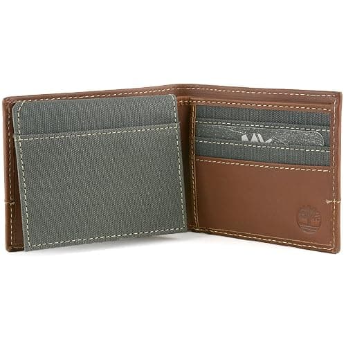 Timberland Men's Baseline Leather Canvas Wallet with Attached Flip Pocket thumbnail 5