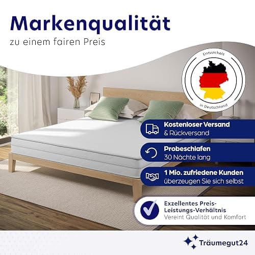 Träumegut24 AquaFlex 7-Zonen Matratze 140x200 cm | H2&H3 | Ergonomische Kaltschaummatratze | Hypoallergen & Antibakteriell | Bezug abnehmbar & waschbar | Oeko-TEX® | (19cm, 140 x 200 cm) thumbnail 8
