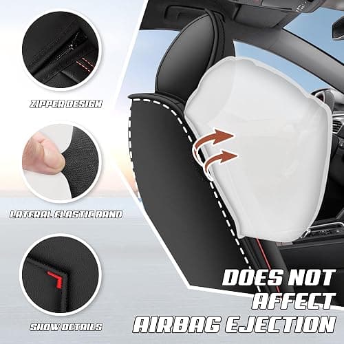 ACDY Car Seat Covers Fit for Ford F-150/F-250/F-350 2009-2026, Stylish Sport Seat Cover, Waterproof Wear-Resistant Premium Car Seat Cover，Ford F-150 2025 Seat Covers. (2 Pcs Front/Black) thumbnail 4