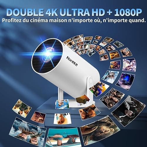 [App Intégrée & 2026 Upgraded] Vidéoprojecteur 4K 1080P FHD Projecteur avec WiFi 6 Et Bluetooth 5.2 Supporte Auto Keystone 270° Rotation Compatibile avec HDMI/TV Stick/Memory Stick/PC, Blan thumbnail 9