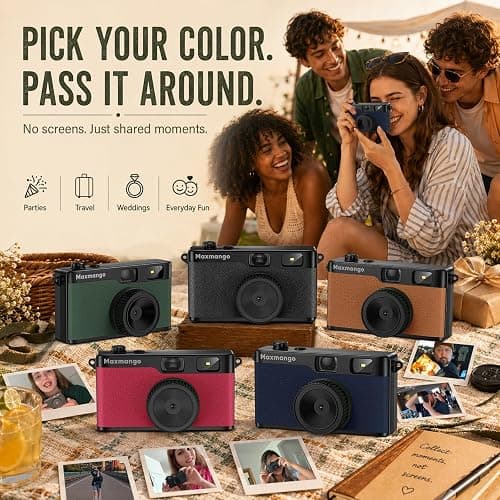 Maxmango D53 Vintage Digital Camera - Screenless Vintage Camera Disposable Camera Replacement Includes 8GB SD Card-Blue thumbnail 6