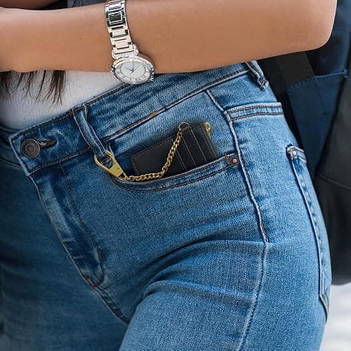 SEAVILIA Card Holder Keychain Wallet for Women with ID Window RFID Coin Purse Bee Gifts Slim Minimalist Small Wallet thumbnail 8