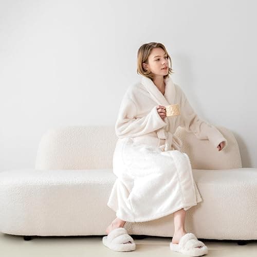 KORBLISS Robes for Women – Premium Plush Fleece Long Bathrobe for Women with Shawl Collar, Soft Warm Womens Robe thumbnail 5