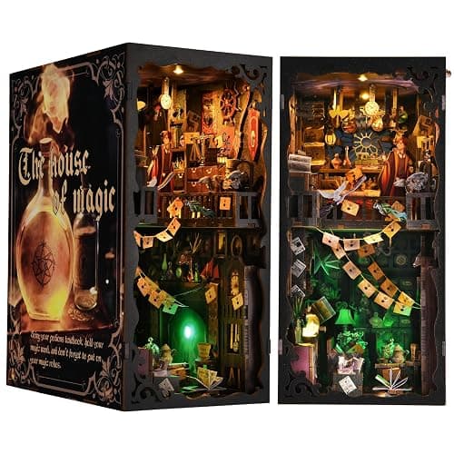 ETKVR Book Nook Kit - DIY Miniature House Dollhouse Kit 3D Puzzles for Adults, Gifts for Family and Friends Bookshelf Decor Tiny House Model Build with Dust Cover - Image 1