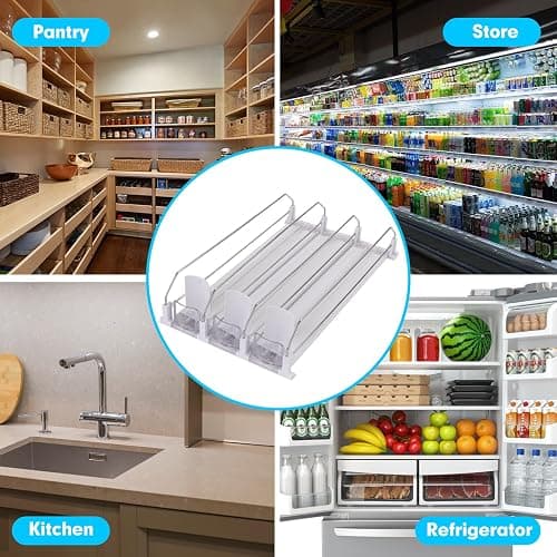 Automatic Soda Can Organizer Refrigerator Can Dispenser for Beer Soda Seltzer already Assembled Drink Pop Can Holder Self-Pushing Drink Organizer for Fridge Storage 15 cans of 11.15oz 12oz 16oz 16.9oz thumbnail 5