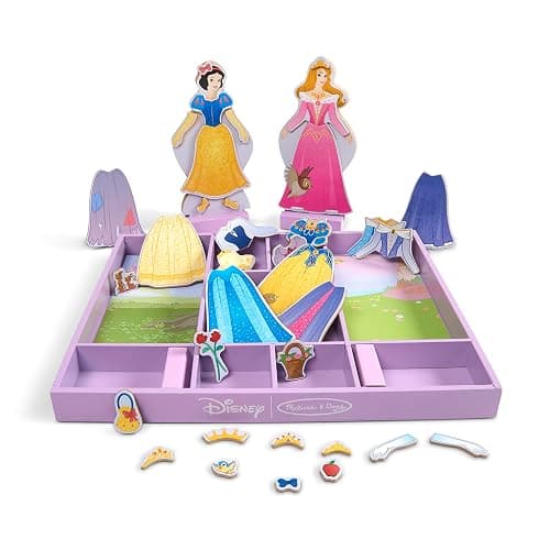 Melissa & Doug Disney Sleeping Beauty and Snow White Magnetic Dress-Up Wooden Doll Pretend Play Set (40+ pcs), Pretend Play & Preschool Toys for Kids Ages 3+ thumbnail 4